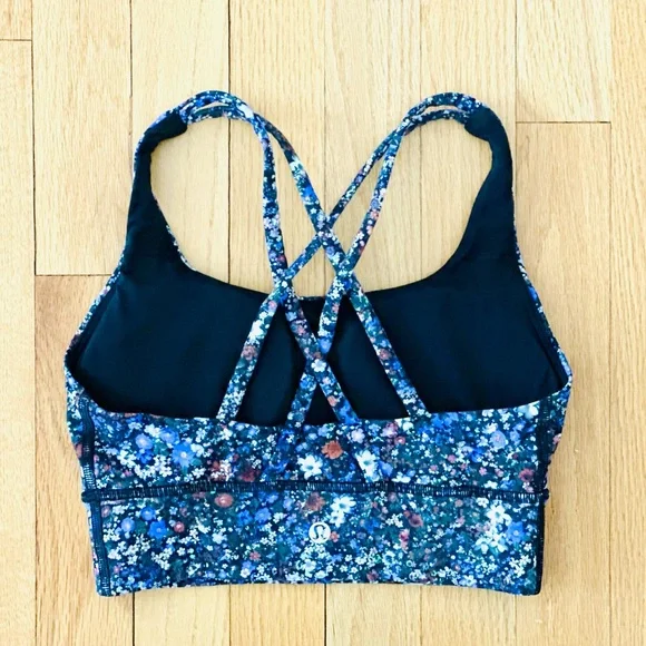 Lululemon Energy Longline Bra Medium Support B-D Size 4 in Flower Burst Multi - Picture 3 of 8